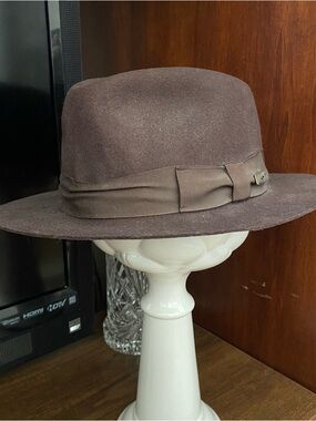 Vtg Indiana Jones Fedora Hat Brown Size X-Large Mens Hatband Wool Harrison Ford